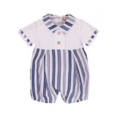 Everything Must Change (EMC) Baby Boy Navy Stripe Shortie Romper
